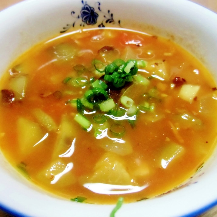 茄子とトマトのカレースープ